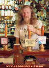 Bratley behind the bar in the Evening Star, July 95