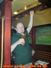 Dean in the tram at Prvni Pivni Tramway at Sporilov Prague 020208