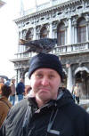 Gazza with pigeon Piazzetta San Marco Venice 250105
