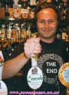 Gazza and his 5000th beer (Ledbury Cascade) on sale at the Royal Oak, Ledbury May 97