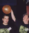 Ieuan & Pete with balloon at Sheffield '96