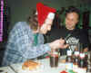 Jason & Gazza at LS&B xmas party Dec 95
