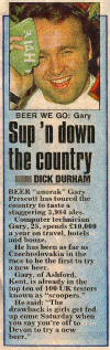 Gazza in the Daily Star Feb 1996